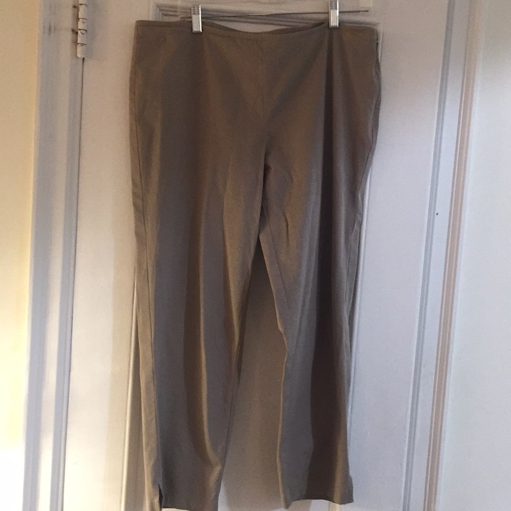 Eileen Fisher taupe slim leg pants